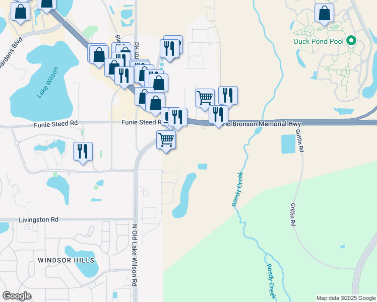 map of restaurants, bars, coffee shops, grocery stores, and more near 7470 West Irlo Bronson Memorial Highway in Kissimmee