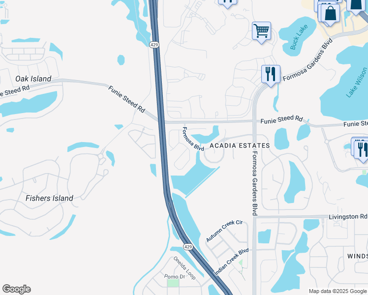 map of restaurants, bars, coffee shops, grocery stores, and more near 2929 Blooming Alamanda Loop in Kissimmee