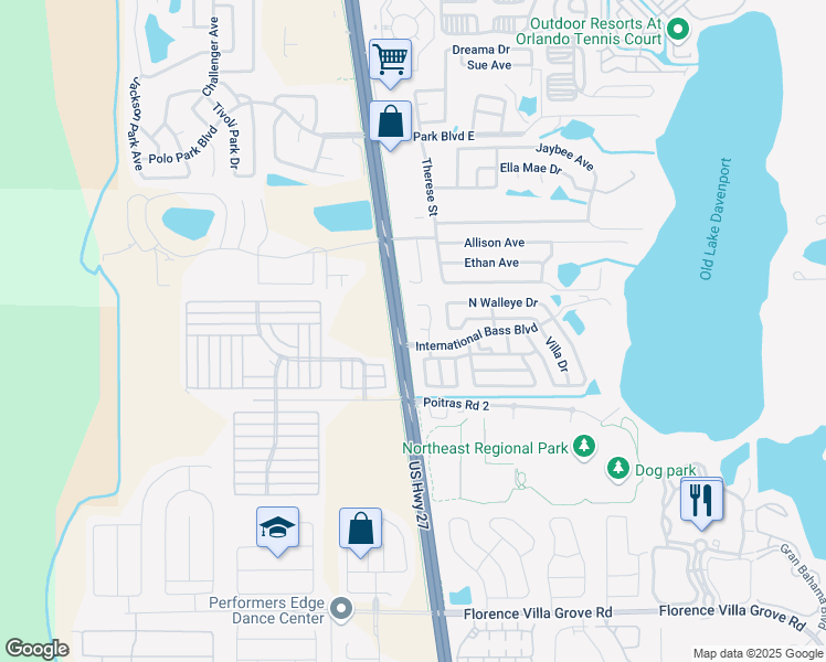 map of restaurants, bars, coffee shops, grocery stores, and more near 222 Sunfish Court in Davenport