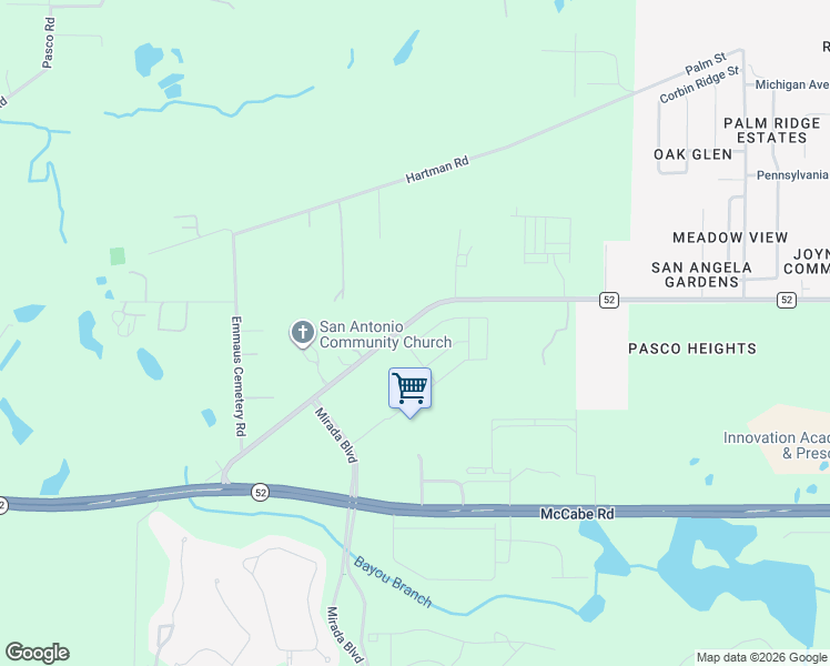 map of restaurants, bars, coffee shops, grocery stores, and more near 31409 State Road 52 in San Antonio