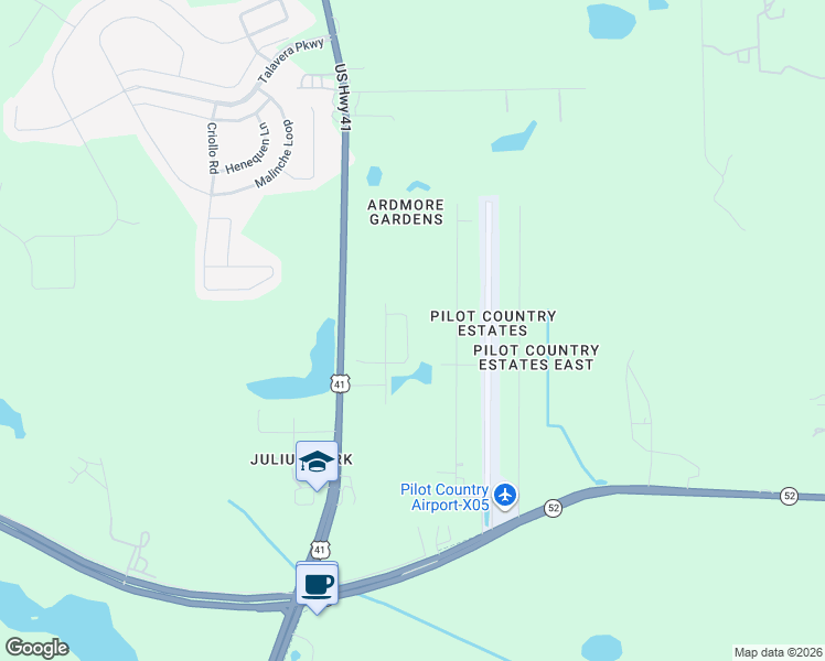 map of restaurants, bars, coffee shops, grocery stores, and more near 11954 Bristol Bridge road in Spring Hill