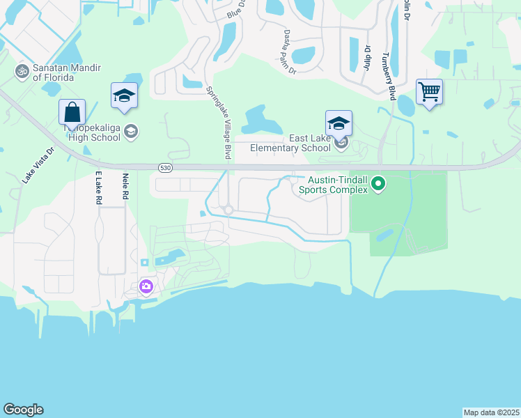 map of restaurants, bars, coffee shops, grocery stores, and more near 2807 Scenic Lane in Kissimmee
