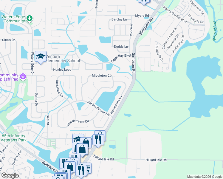 map of restaurants, bars, coffee shops, grocery stores, and more near 2837 Middleton Circle in Kissimmee