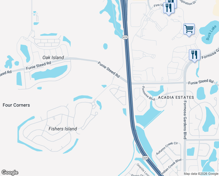 map of restaurants, bars, coffee shops, grocery stores, and more near 8427 Crystal Cove Loop in Kissimmee