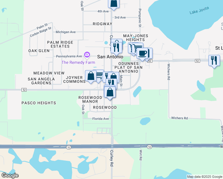 map of restaurants, bars, coffee shops, grocery stores, and more near 11325 Curley Street in San Antonio