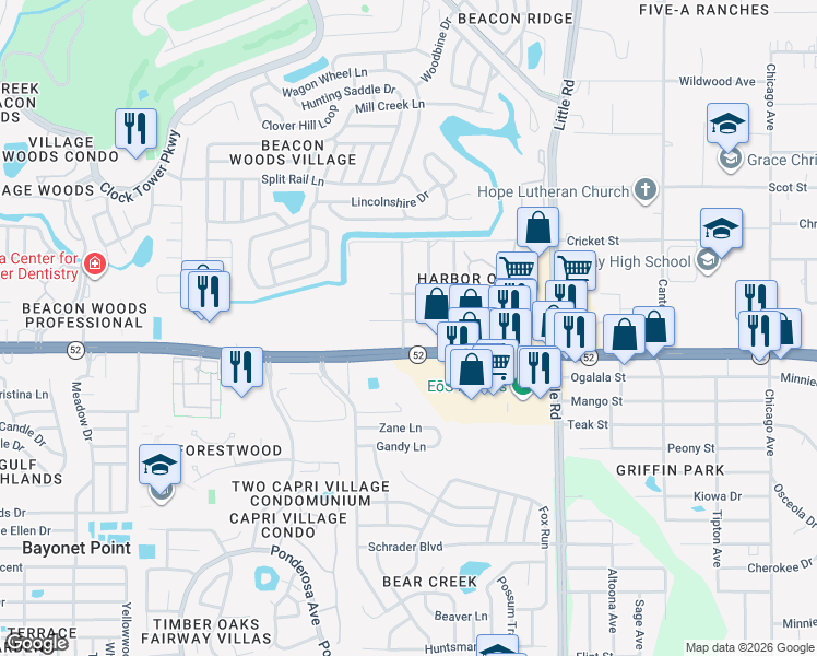 map of restaurants, bars, coffee shops, grocery stores, and more near 8618 Padget Street in Hudson