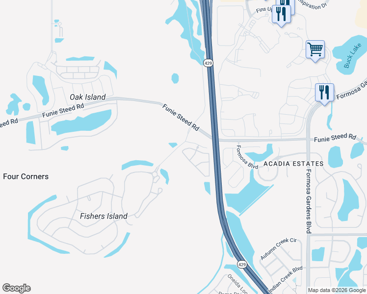 map of restaurants, bars, coffee shops, grocery stores, and more near 8423 Crystal Cove Loop in Kissimmee