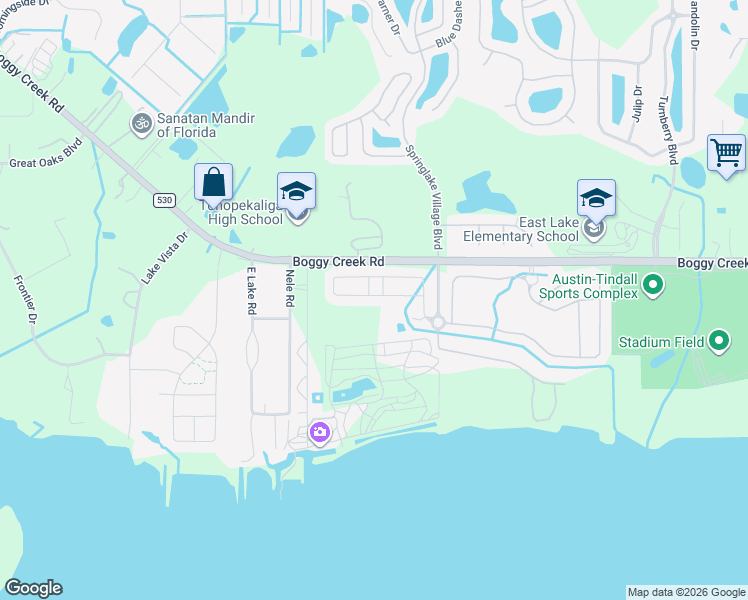 map of restaurants, bars, coffee shops, grocery stores, and more near 2875 Running Brook Circle in Kissimmee