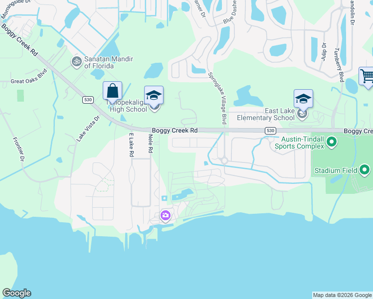 map of restaurants, bars, coffee shops, grocery stores, and more near 2875 Running Brook Circle in Kissimmee