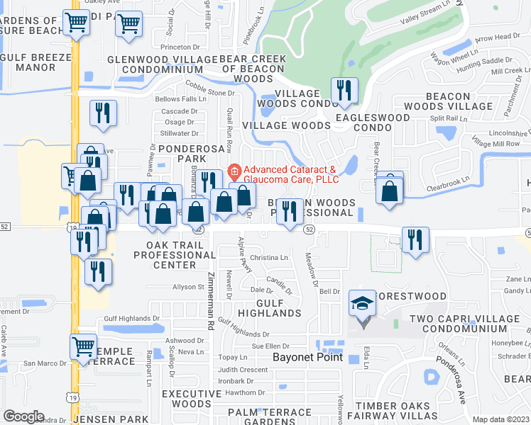 map of restaurants, bars, coffee shops, grocery stores, and more near 7638 Clifton Street in Hudson