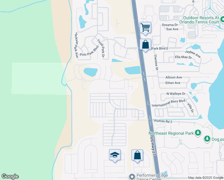 map of restaurants, bars, coffee shops, grocery stores, and more near 916 Washington Palm Loop in Davenport