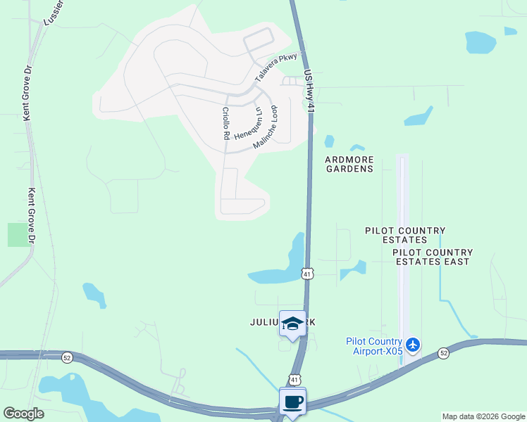 map of restaurants, bars, coffee shops, grocery stores, and more near 18858 Alfaro Loop in Spring Hill