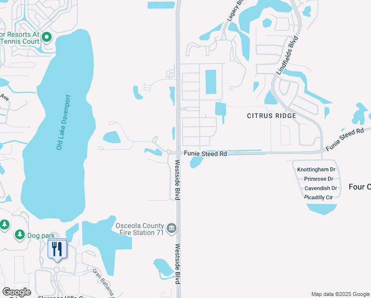 map of restaurants, bars, coffee shops, grocery stores, and more near 8974 Sugar Palm Road in Kissimmee