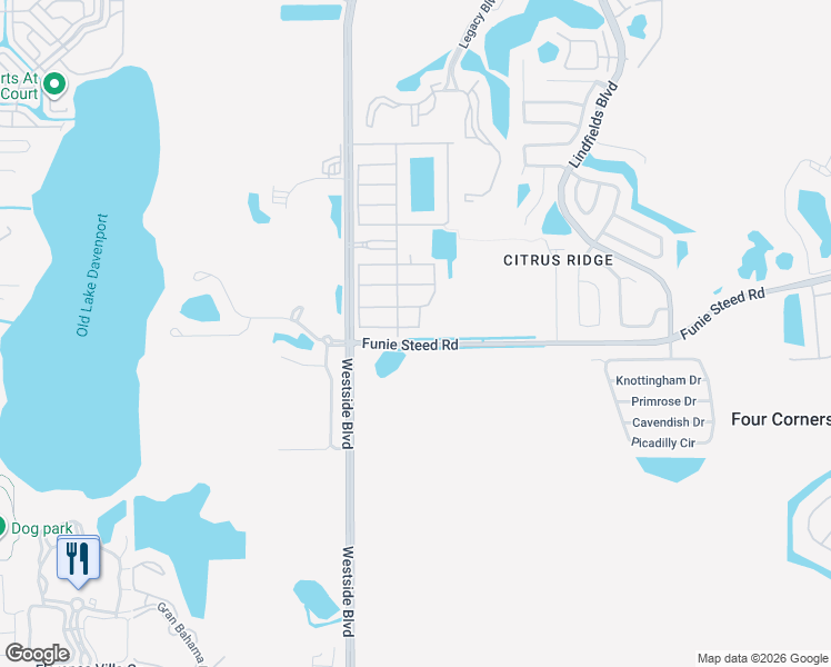 map of restaurants, bars, coffee shops, grocery stores, and more near 8940 Sugar Palm Road in Kissimmee