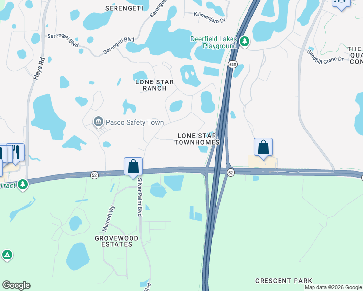 map of restaurants, bars, coffee shops, grocery stores, and more near 15714 Stable Run Drive in Spring Hill