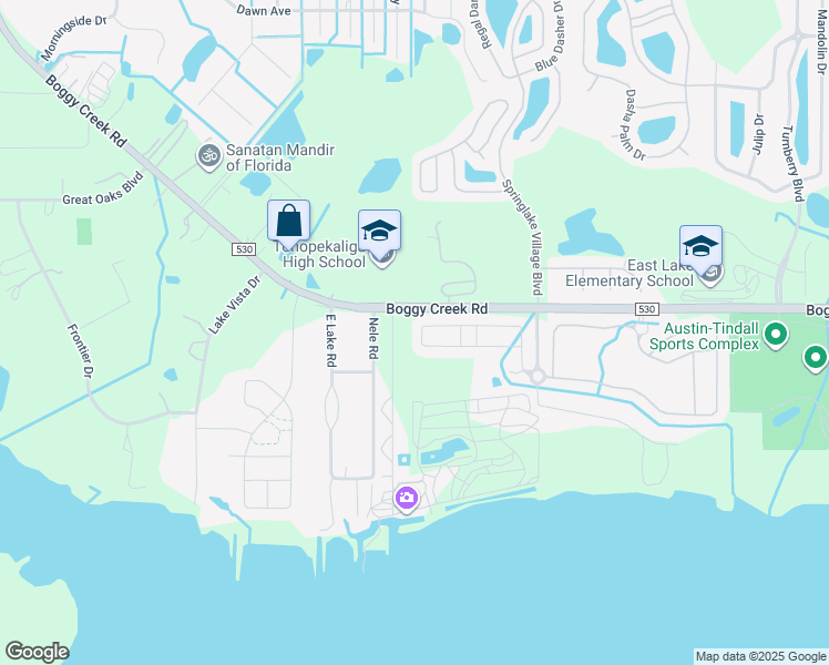 map of restaurants, bars, coffee shops, grocery stores, and more near 2855 Running Brook Circle in Kissimmee