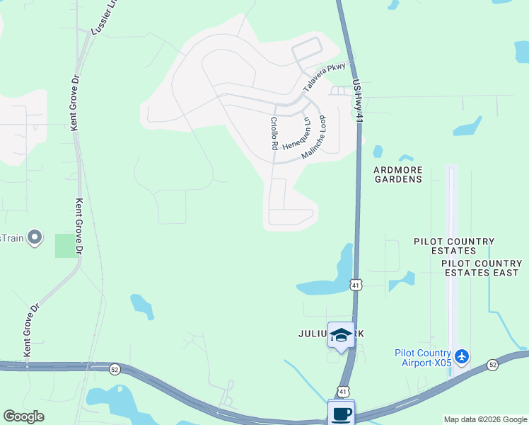 map of restaurants, bars, coffee shops, grocery stores, and more near 12115 Criollo Road in Spring Hill