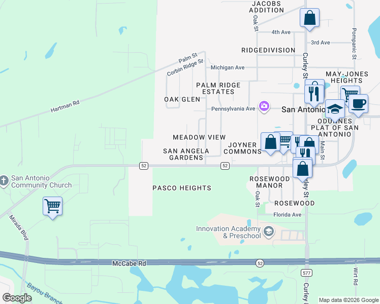 map of restaurants, bars, coffee shops, grocery stores, and more near 12038 San Angela Drive in San Antonio