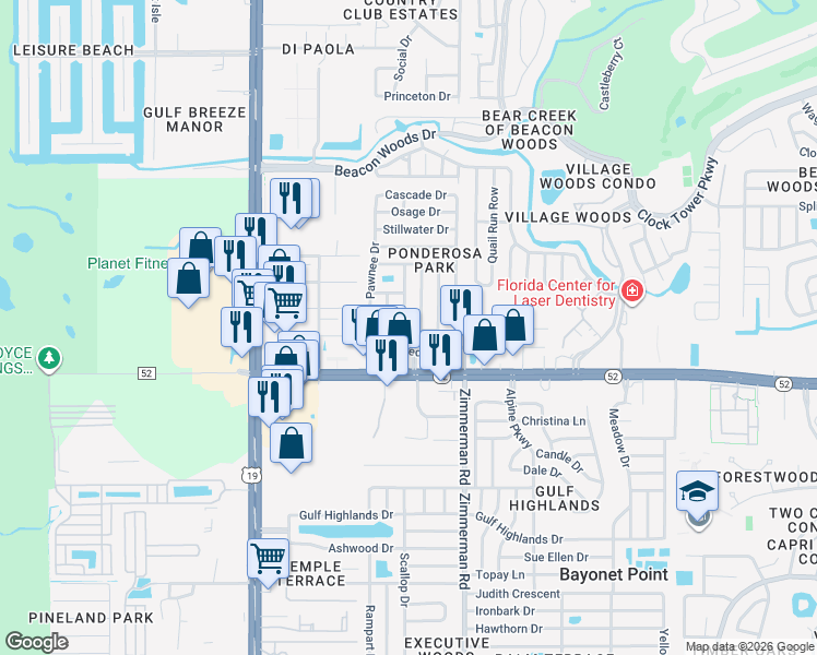 map of restaurants, bars, coffee shops, grocery stores, and more near 12111 Horseshoe Lane in Hudson
