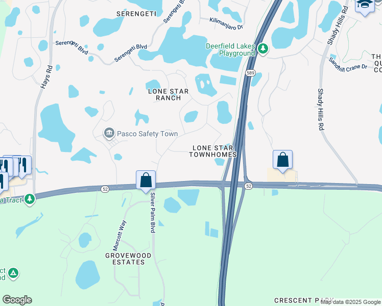 map of restaurants, bars, coffee shops, grocery stores, and more near 15665 Stable Run Drive in Spring Hill