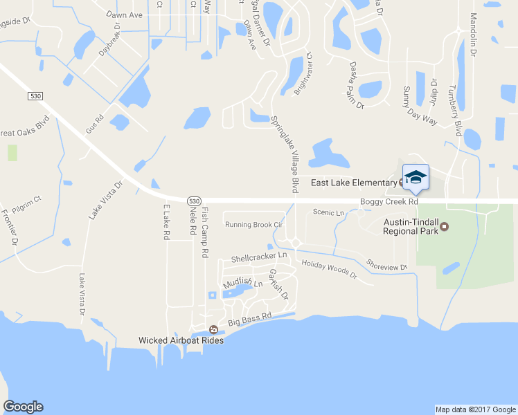 map of restaurants, bars, coffee shops, grocery stores, and more near 2831 Running Brook Circle in Kissimmee