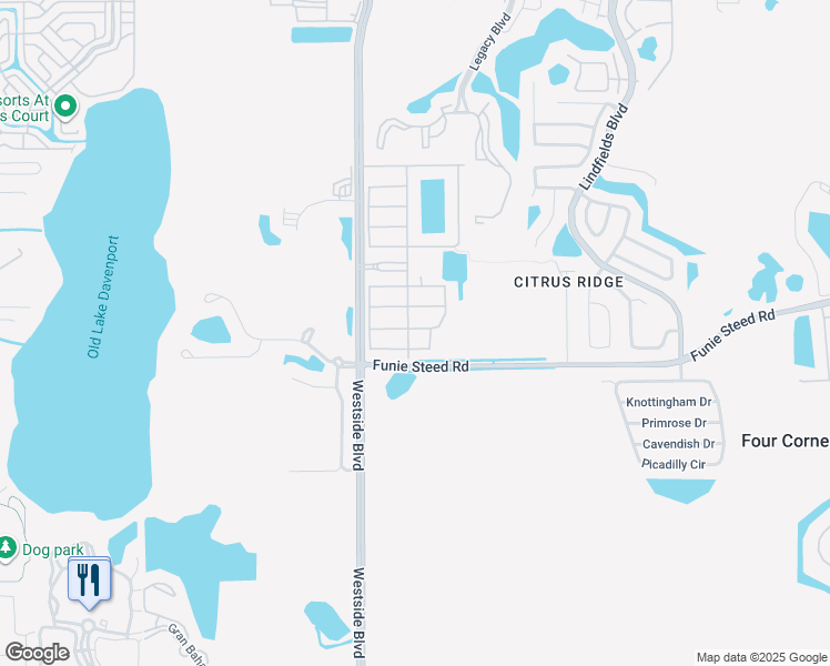 map of restaurants, bars, coffee shops, grocery stores, and more near 2957 Beach Palm Avenue in Kissimmee