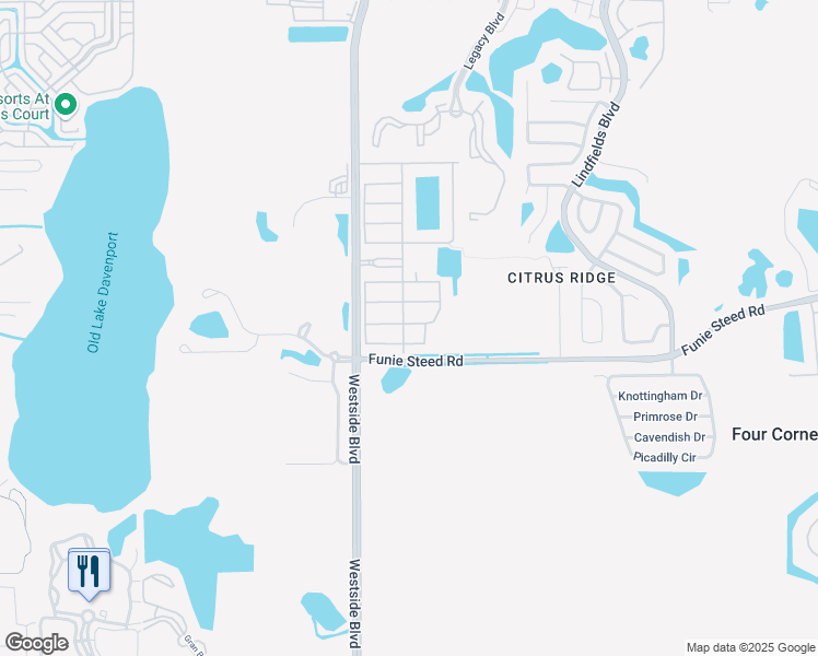 map of restaurants, bars, coffee shops, grocery stores, and more near 2957 Beach Palm Avenue in Kissimmee