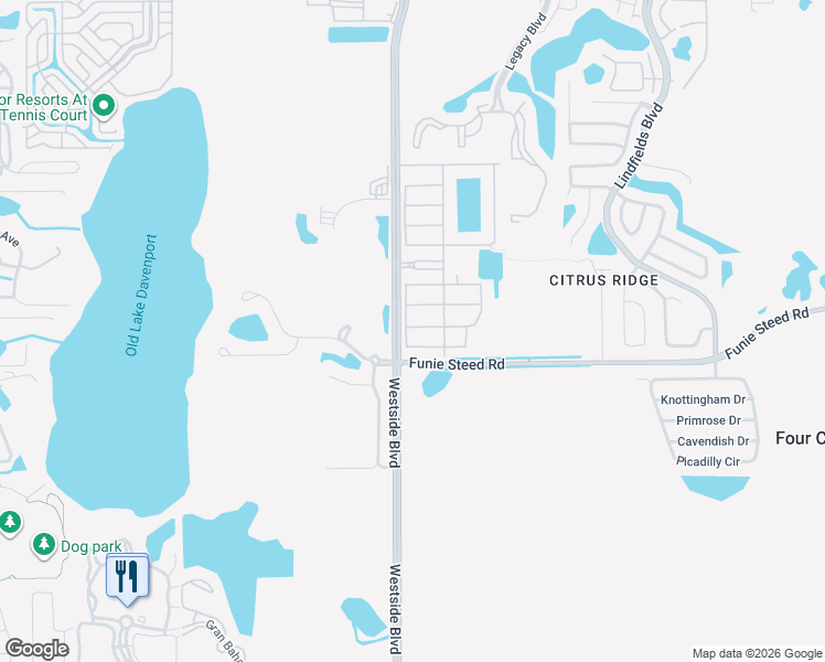 map of restaurants, bars, coffee shops, grocery stores, and more near 9000 Majesty Palm Road in Kissimmee