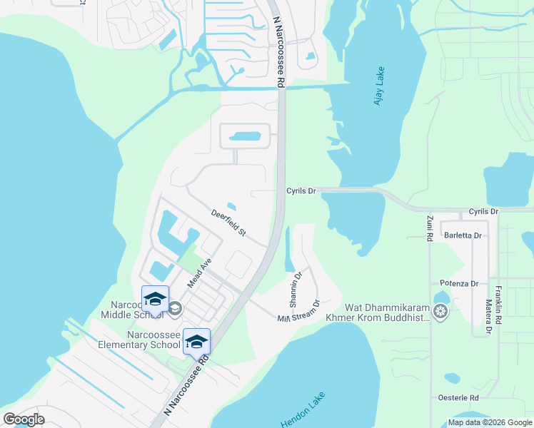 map of restaurants, bars, coffee shops, grocery stores, and more near 2900 North Narcoossee Road in St. Cloud