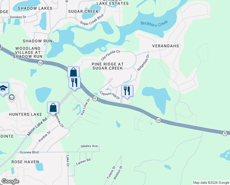 map of restaurants, bars, coffee shops, grocery stores, and more near 13125 Cypress Hill Drive in Hudson
