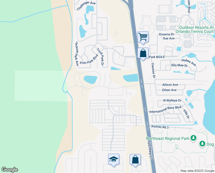 map of restaurants, bars, coffee shops, grocery stores, and more near 103 Coconut Palm Way in Davenport
