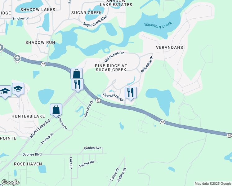 map of restaurants, bars, coffee shops, grocery stores, and more near 13125 Cypress Hill Drive in Hudson