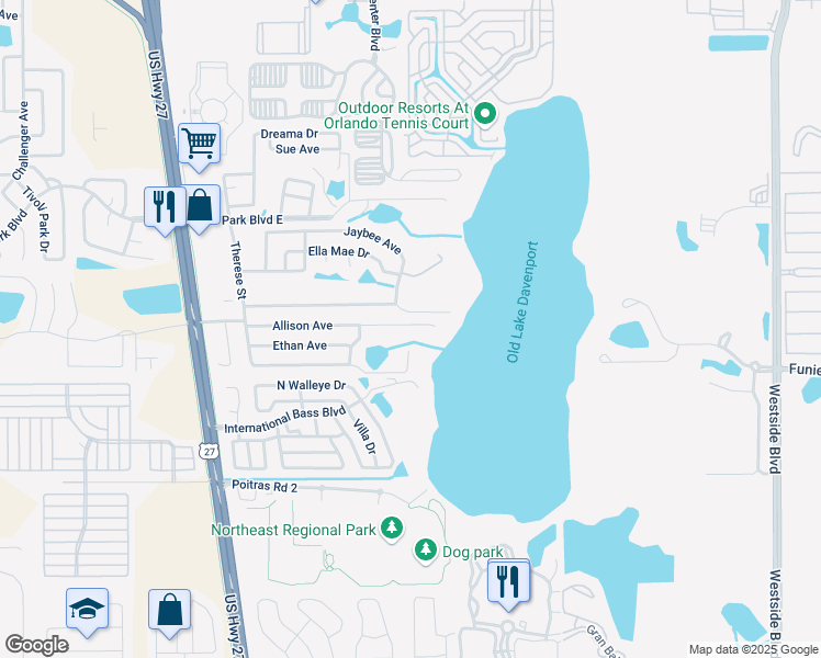 map of restaurants, bars, coffee shops, grocery stores, and more near 645 Allison Avenue in Davenport