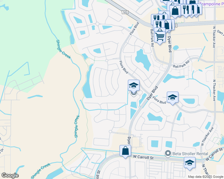 map of restaurants, bars, coffee shops, grocery stores, and more near 2941 White Cedar Circle in Kissimmee