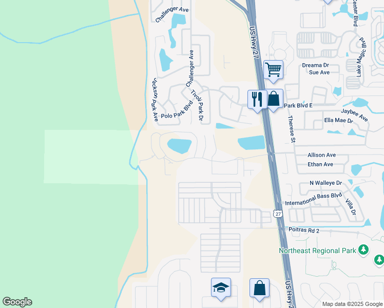 map of restaurants, bars, coffee shops, grocery stores, and more near 293 Lake Davenport Circle in Davenport