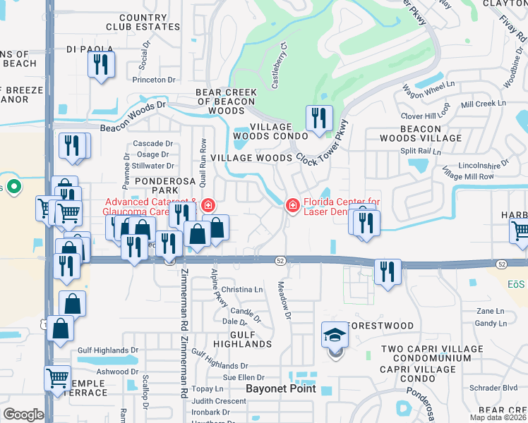 map of restaurants, bars, coffee shops, grocery stores, and more near 12122 Spartan Way in Hudson