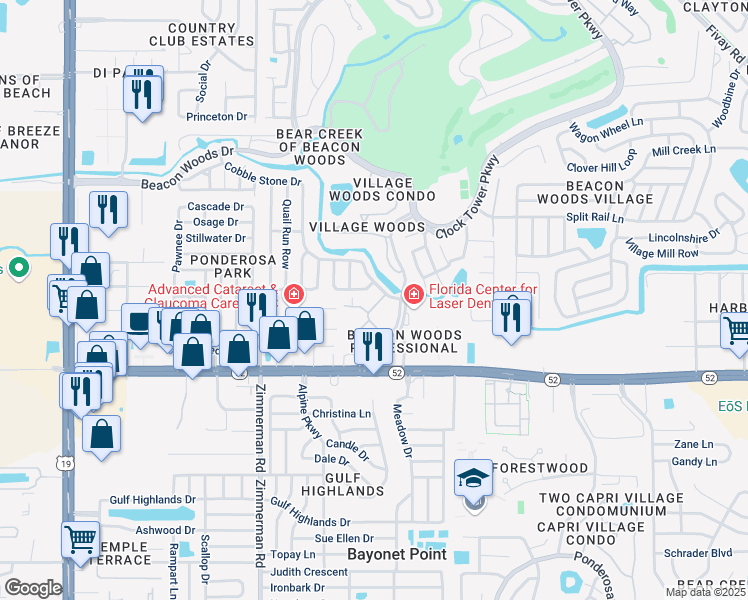 map of restaurants, bars, coffee shops, grocery stores, and more near 12122 Spartan Way in Hudson