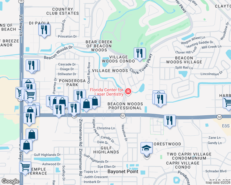 map of restaurants, bars, coffee shops, grocery stores, and more near 12133 Spartan Way in Hudson