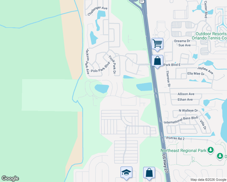map of restaurants, bars, coffee shops, grocery stores, and more near 293 Lake Davenport Circle in Davenport