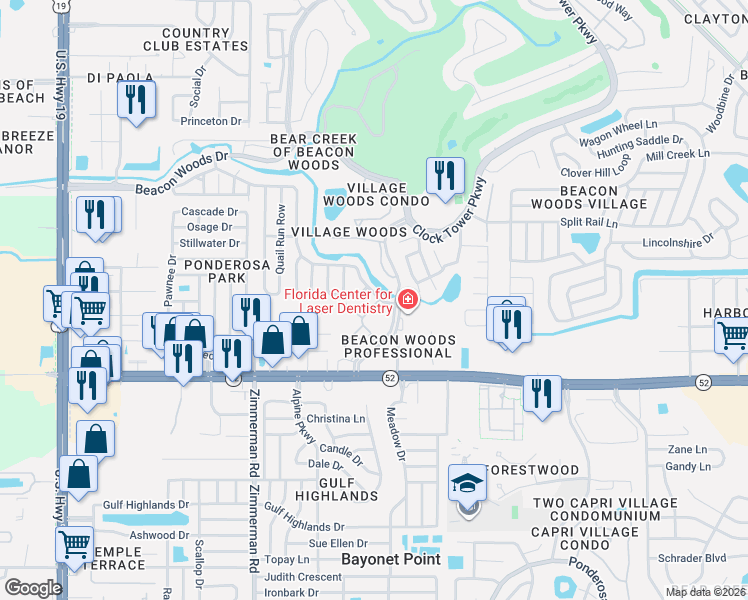 map of restaurants, bars, coffee shops, grocery stores, and more near 12141 Spartan Way in Hudson