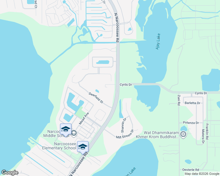 map of restaurants, bars, coffee shops, grocery stores, and more near 2900 North Narcoossee Road in St. Cloud