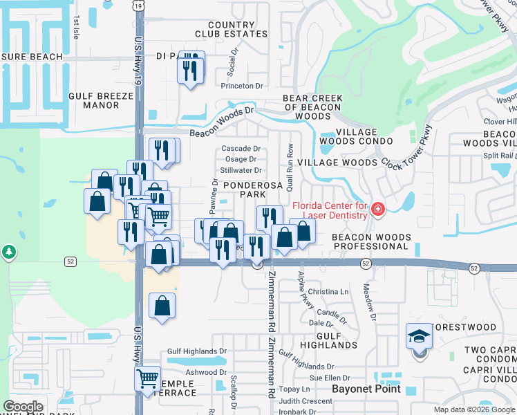 map of restaurants, bars, coffee shops, grocery stores, and more near 12200 Bonanza Drive in Hudson