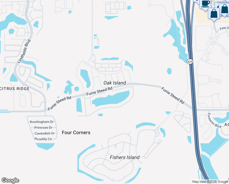 map of restaurants, bars, coffee shops, grocery stores, and more near 8442 Rising Star Court in Kissimmee