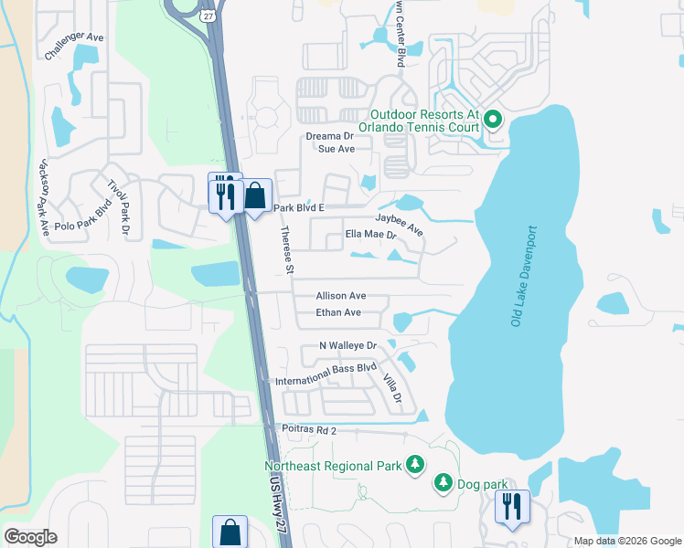 map of restaurants, bars, coffee shops, grocery stores, and more near 234 Jaybee Avenue in Davenport