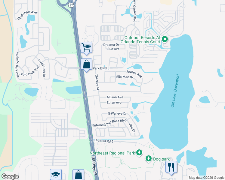 map of restaurants, bars, coffee shops, grocery stores, and more near 234 Jaybee Avenue in Davenport