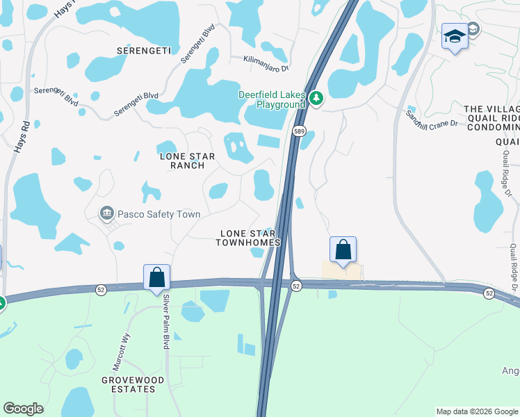map of restaurants, bars, coffee shops, grocery stores, and more near 15904 Stable Run Drive in Spring Hill