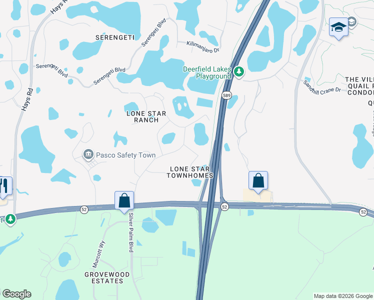 map of restaurants, bars, coffee shops, grocery stores, and more near 15943 Stable Run Drive in Spring Hill