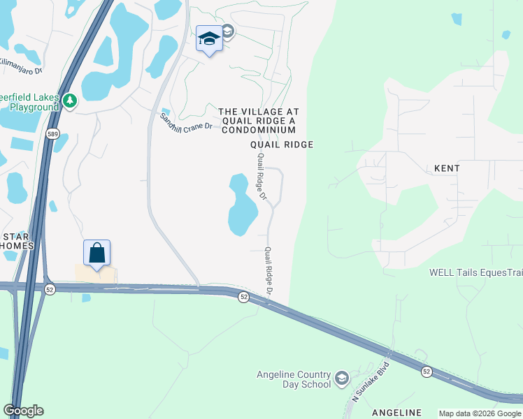 map of restaurants, bars, coffee shops, grocery stores, and more near 12213 Quail Ridge Drive in Spring Hill