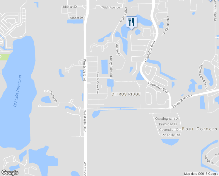map of restaurants, bars, coffee shops, grocery stores, and more near 2999 Buccaneer Palm Road in Kissimmee