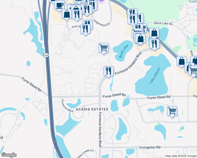 map of restaurants, bars, coffee shops, grocery stores, and more near 2952 Salted Rim Road in Four Corners